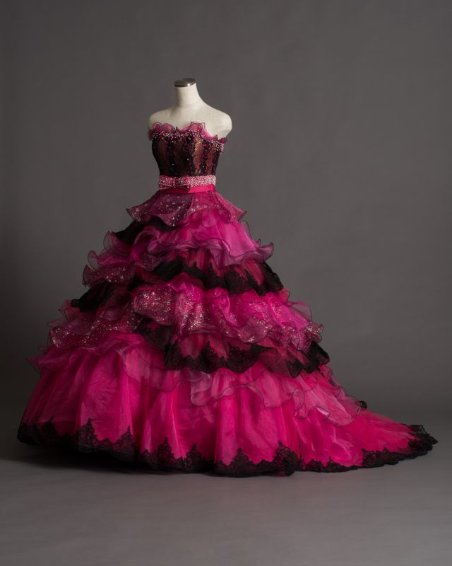 カラードレス 黒×ピンク ￥98,000 - ウェディングドレスセール1万円 
