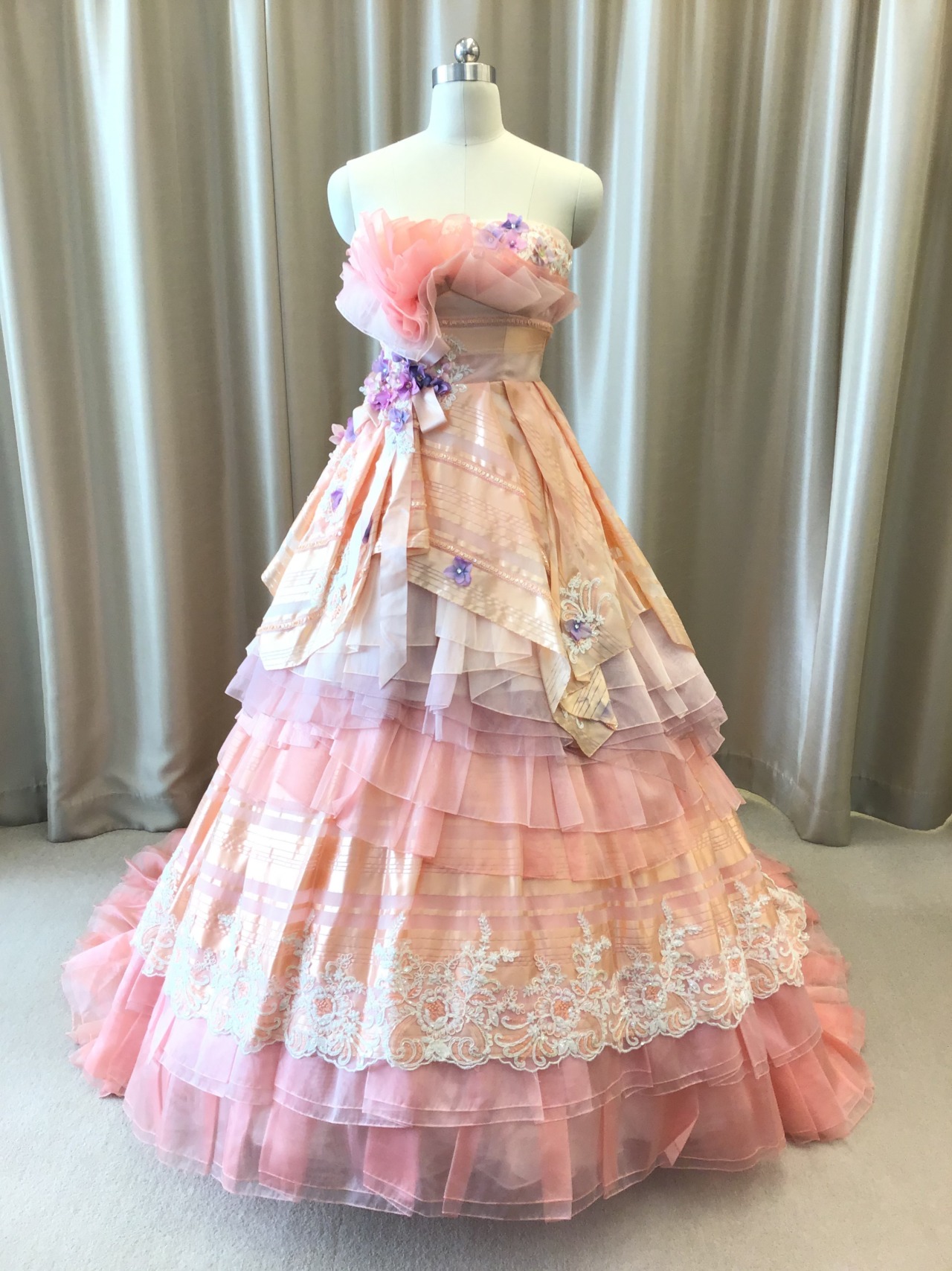 カラードレス ピンク(t275) - ウェディングドレスセール1万円から 